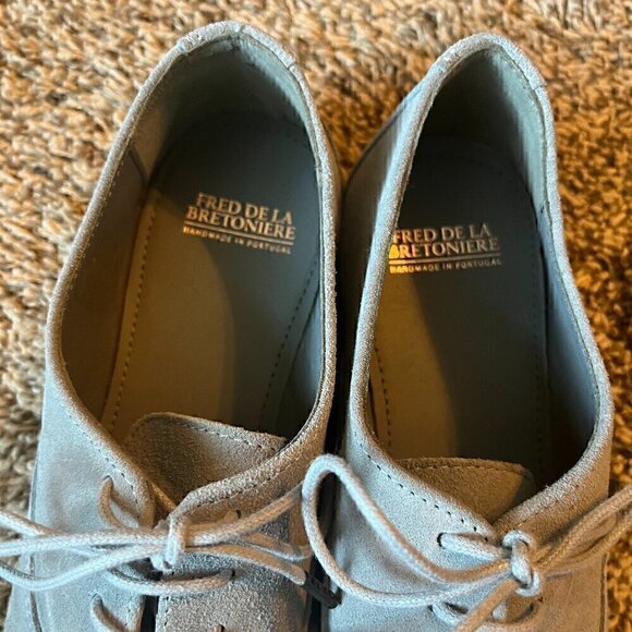 Fred de la Bretoniere grey suede lace up oxford shoes - Picture 3 of 6